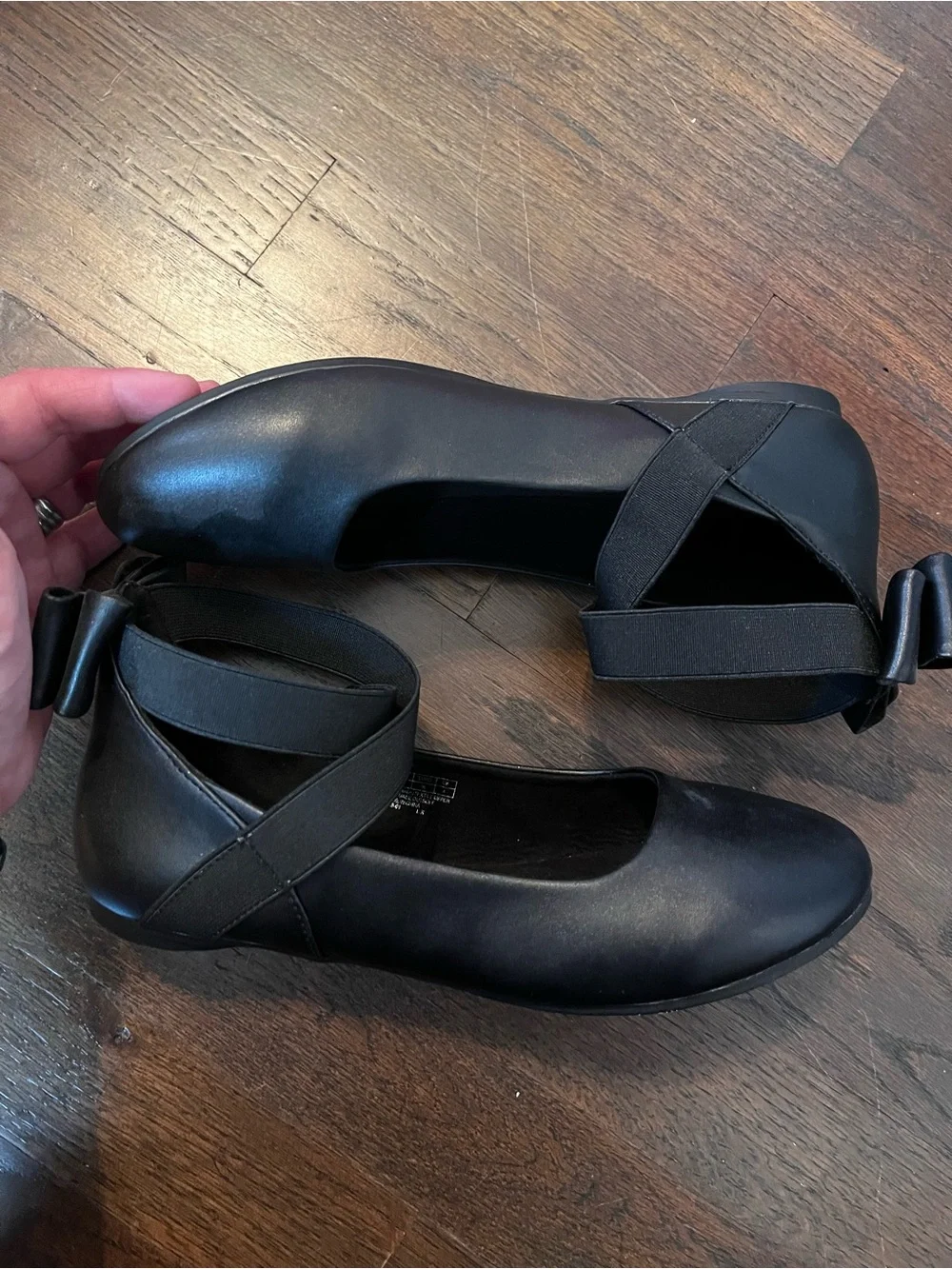 Kenneth Cole Reaction Women's Black Mary Jane Flats with Bow Ankle Strap